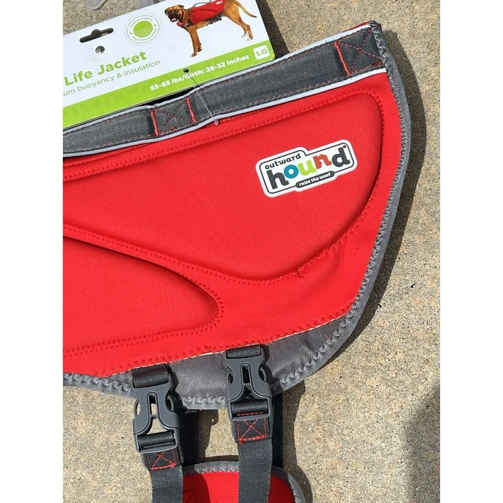 Outward Hound Dawson Swimmer Life Jacket for Dogs - Large, Red 28-32